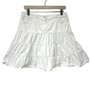 Cultus Cream Tiered Ruffle Mini Skirt Summer Festival Country Size US 10 12